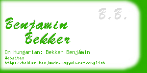 benjamin bekker business card